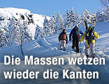 Tourengeher in Winterlandschaft