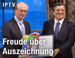 EU-Ratspräsident Herman van Rompuy, Kommissionspräsident Jose Manuel Durao Barroso und Parlamentspräsident Martin Schulz