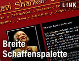 Screenshot der Website von Ravi Shankar
