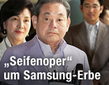 Samsung-Chef Lee Kun-hee mit Frau und Sohn