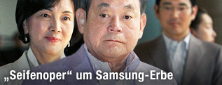 Samsung-Chef Lee Kun-hee mit Frau und Sohn