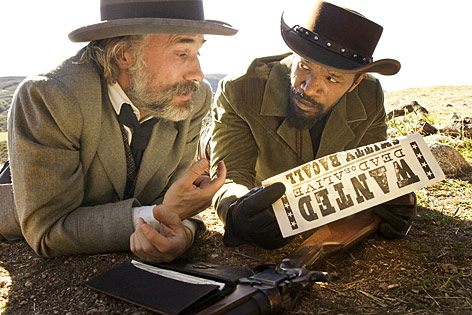 © 2012 Sony Pictures Releasing GmbH Dr. King Schultz (Christoph Waltz) und Django (Jamie Foxx) in "Django Unchained"