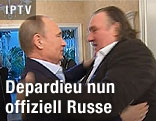 Der russische Pr&auml;sident Vladimir Putin und der Schauspieler Gerard Depardieu