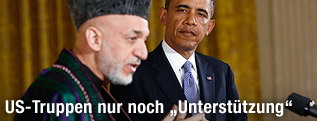 Afghanistans Präsident Hamid Karzai und US-Präsident Barack Obama bei einer PK