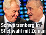 Die tschechischen Präsidentschaftskandidaten Milos Zeman und Karel Schwarzenberg