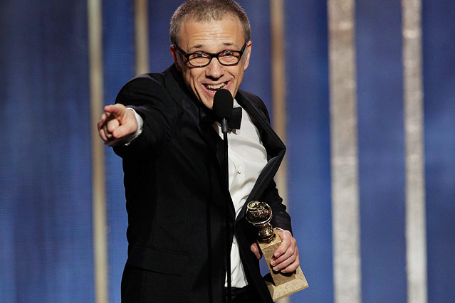 © APA/EPA/NBC/Paul Drinkwater Christoph Waltz mit dem Golden Globe Award