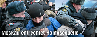 Protestierende werden von der Polizei abgef&uuml;hrt