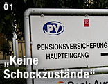 Hinweisschild für die PVA (Pensionsversicherungsanstalt)