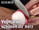 Aufgeschnittenes Radieschen