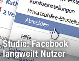 Mauscursor über der Abmeldeoption von Facebook