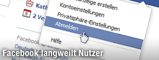 Mauscursor über der Abmeldeoption von Facebook