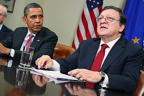 US-Präsident Barack Obama und EU-Kommisionspräsident Jose Manuel Barroso
