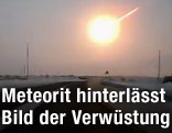 Glühender Meteorit
