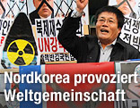 Protestierende Südkoreaner