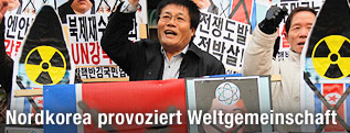 Protestierende Südkoreaner