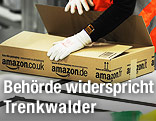 Arbeiter und Amazon-Paket