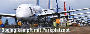 Mehrere Boeing 787 verschiedener Airlines stehen hintereinander