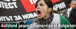 Bulgarische Demonstrantin