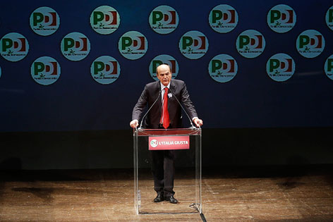 © APA/AP/Gregorio Borgia Pierluigi Bersani bei einer Rede
