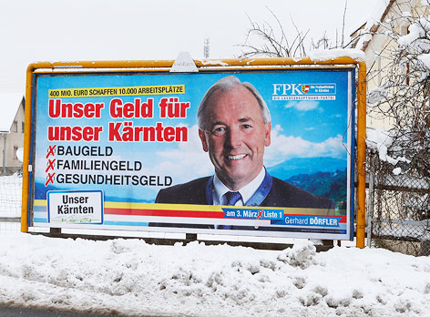 © APA/Gert Eggenberger FPK-Wahlplakat in Kärnten