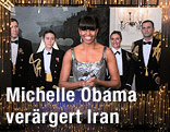 Michelle Obama auf einem Bildschirm