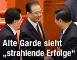 China's Präsident Hu Jintao, Premier Wen Jiabao (C) und Chef der kommunistischen Partei Xi Jinping (R)