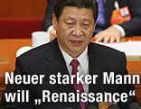 Chinas neuer Staats- und Parteichef Xi Jinping hält bei der Jahrestagung des Volkskongressesseine seine erste Rede