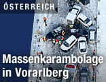 Luftaufnahme der Massenkarambolage