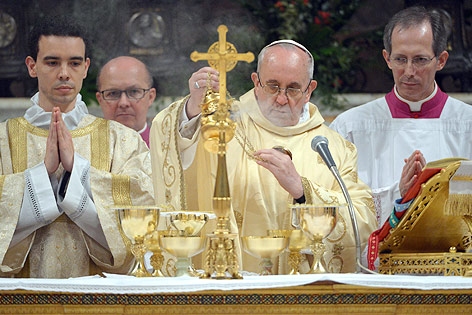 © APA/AP/L'Osservatore Romano Papst Franziskus I. bei einer Messe in der Sixtinischen Kapelle