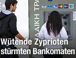 Personen stehen bei einem Bankomaten in Nikosia