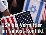 Israelische Flagge und US-Flagge