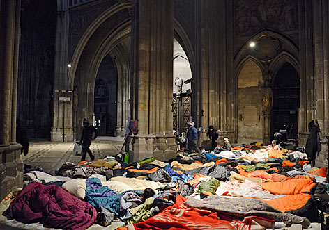 Flüchtlinge in der Votivkirche