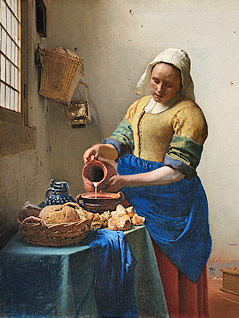 © Rijksmuseum Gemälde "Dienstmagd mit Milchkrug" von Jan Vermeer