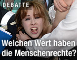 Protestierende Frau
