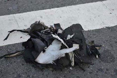 © AP/FBI Reste eines Rucksacks, der laut FBI eine Bombe enthalten hat