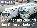 Gigaliner auf einem Parkplatz