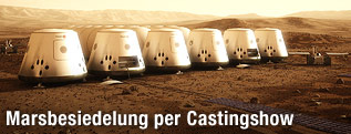 Animation einer Siedlung auf dem Mars