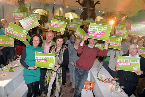 Wahlkampfauftakt der Grünenim Haus der Natur in Salzburg mit u. a. Spitzenkandidatin Astrid Rössler und Bundessprecherin Eva Glawischnig
