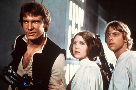 © AP/20th Century-Fox Film Corporation Szene aus "Star Wars" - Han Solo, Prinzessin Lea und Luke Stywalker