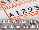 Zahlschein mit IBAN-Code