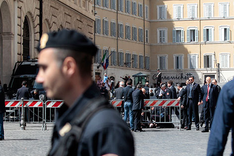 © APA/AP/Gregorio Borgia Absperrung vor dem Regierungssitz in Rom