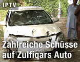 Angeschossenes Autowrack
