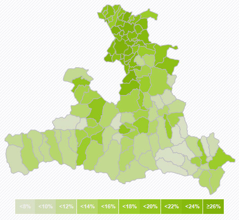 © APA/ORF.at Grafik zur Landtagswahl in Salzburg