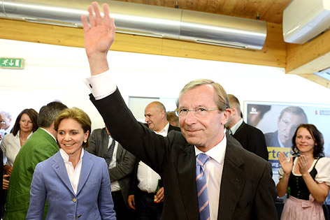 ÖVP-Spitzenkandidat Wilfried Haslauer in der Parteizentrale in Salzburg
