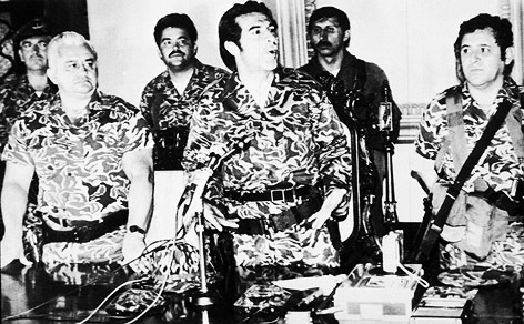 Archivaufnahme von  Guatemalas Ex-Diktator Efrain Rios Montt aus dem Jahr 1982