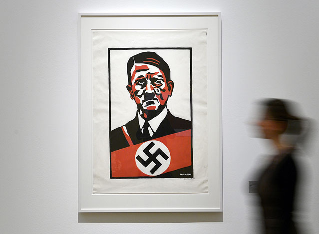Werk von Otto Muehl bei einer Ausstellung