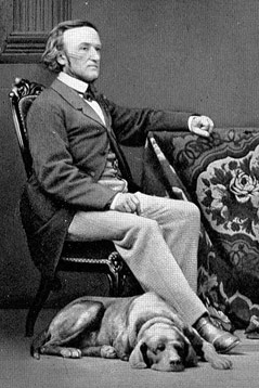 Richard Wagner mit seinem Hund Pohl, 1865