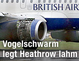 Beschädigtes Flugzeug