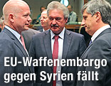 Die Außenminister von Großbritannien, Luxemburg und Österreich, William Hague, Jean Asselborn und Michael Spindelegger
