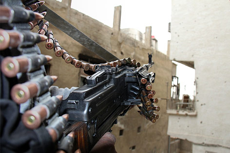 © Reuters Maschinengewehr der Rebellen in Damaskus